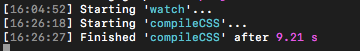 SASS compile time of 9.21 seconds